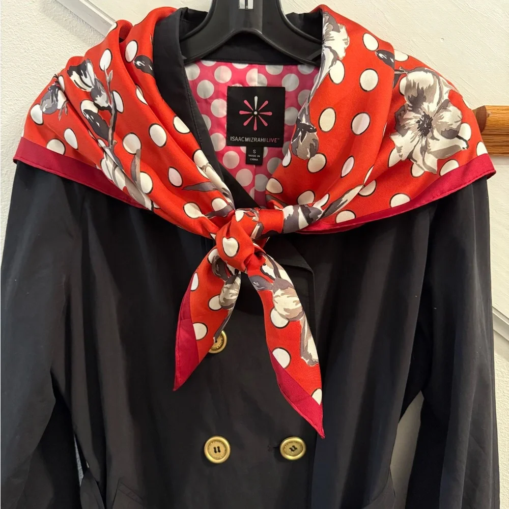 Jumbo Christian Dior Red Floral Polka Dot Scarf all scarves are 40-50% off